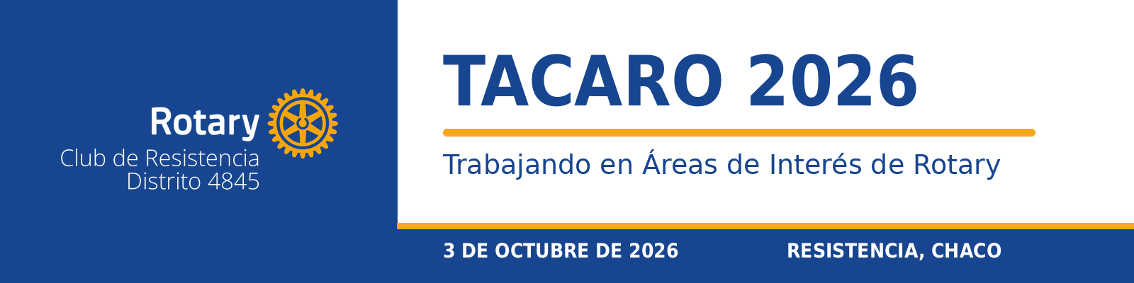 Banner del TACARO 2026, 3 de octubre de 2026, Resistencia, Chaco